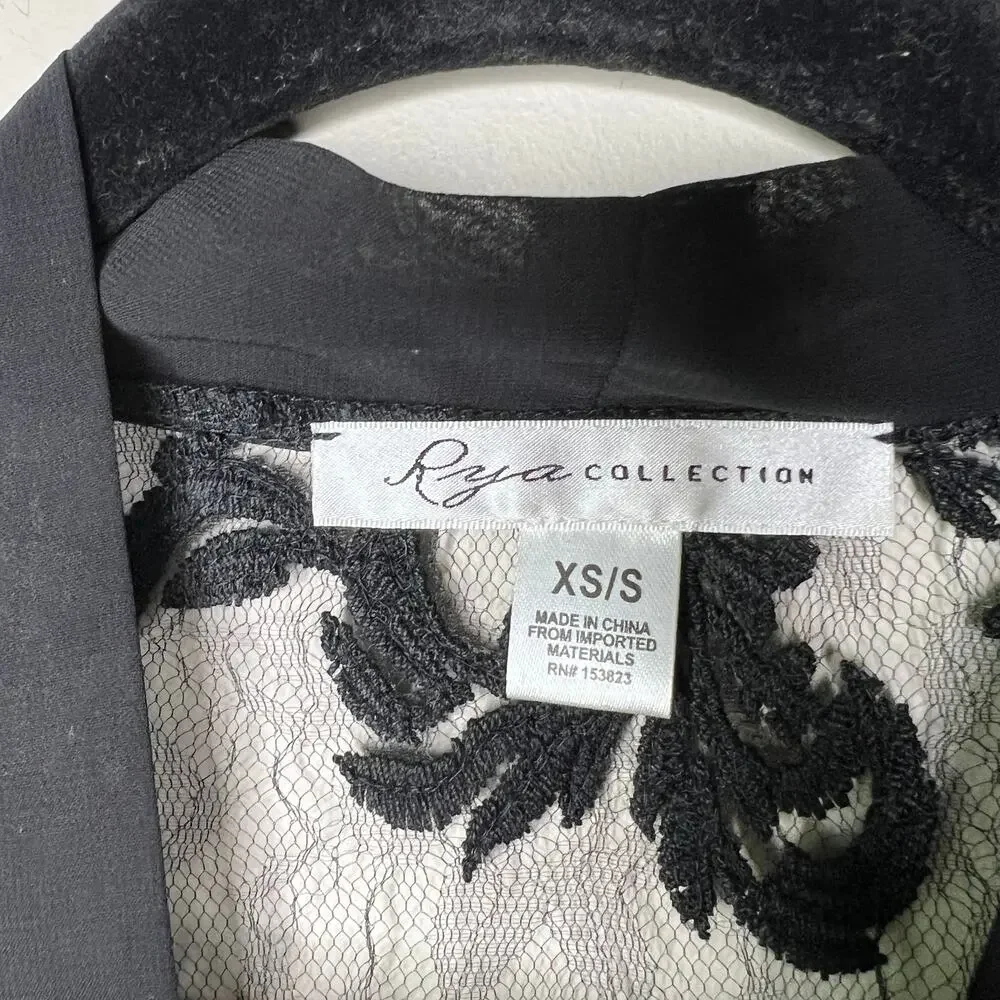 The Rya Charming‎ Cover Up NWT Embroidered Sequin Lace Chiffon Lingerie SZ XS/S